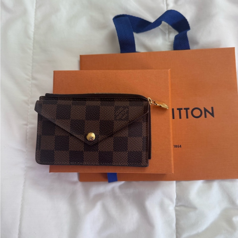 Louis Vuitton Damier Ebene Recto Verso Card Holder Rose Ballerine